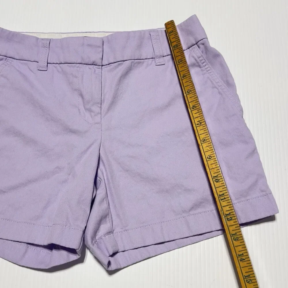 J.Crew Shorts Womens Size 0 Classic Chino 5” Inseam Lavender Purple